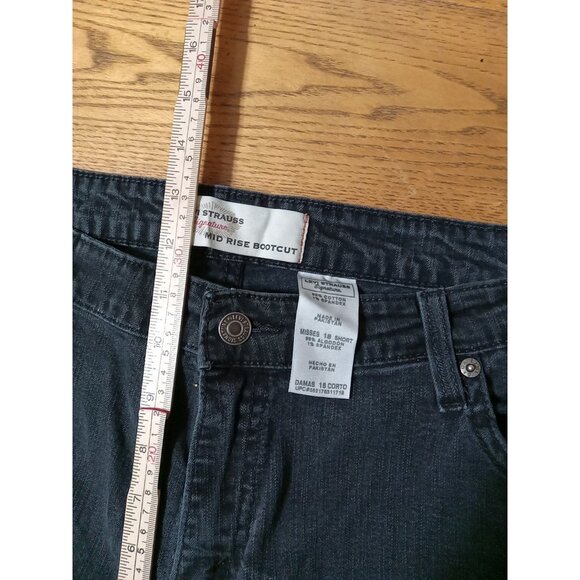LEVI STRAUSS Jeans Womens 18 SHORT BLACK Faded MID RISE BOOTCUT  Preowned Denim - Picture 7 of 14